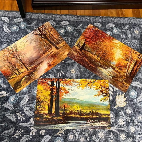 Set of 3 autumn Robert Wood placemats - Picture 1 of 8